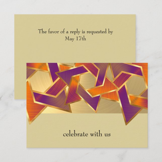 Bat Mitzvah Metallic Look Star von David UAWG Einladung (Vorne/Hinten)