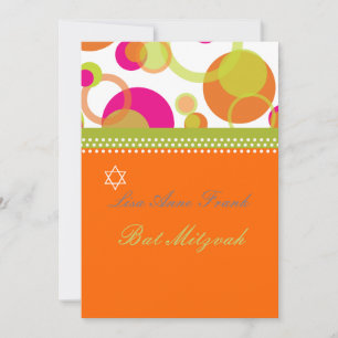 Bat Mitzvah + Mod Blasen/orange/hellrosa Einladung
