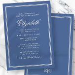 Bat Mitzvah Modern Monogram on Simple Frame Einladung<br><div class="desc">Besteht aus eleganter Serif und kursiver Schriftzypografie auf Rahmen. Dieses wurde von Select Party Supplies entworfen,  exklusiv für Zazzle. Abrufbar unter: http://www.zazzle.com/selectpartysupplies</div>