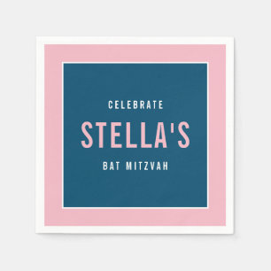 BAT MITZVAH Moderner, fett gestrichener Block dunk Serviette