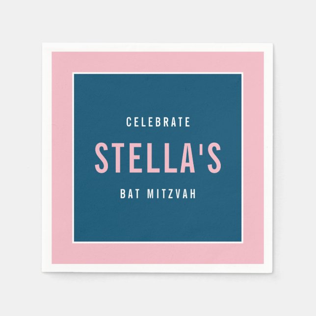 BAT MITZVAH Moderner, fett gestrichener Block dunk Serviette (Vorderseite)