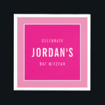 BAT MITZVAH Moderner Fettblock hübsch rosa Serviette<br><div class="desc">von kat massage >>> WWW.SIMPLYSWEETPAPERIE.COM <<<</div>