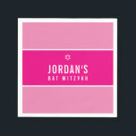 BAT MITZVAH Moderner hübscher, einfacher rosa Ster Serviette<br><div class="desc">von kat massage >>> WWW.SIMPLYSWEETPAPERIE.COM <<<</div>