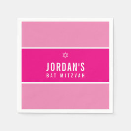 BAT MITZVAH Moderner hübscher, einfacher rosa Ster Serviette