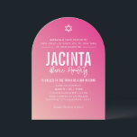 BAT MITZVAH Moderner Stern hübsch rosa Farbverlauf Einladung<br><div class="desc">durch kat massard >>> kat@simplysweetPAPERIE.com << << CONTACT ME für den benutzerdefinierten Wortlaut oder um irgendwelche Zeilen in hebräischer Liebe das Design hinzuzufügen, aber möchte einige Änderungen sehen - ein anderes Farbschema, Produkt, ein Foto hinzufügen oder angepasst für einen anderen Anlass - keine Sorgen einfach kontaktieren Sie mich - ich...</div>