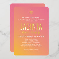 BAT MITZVAH Moderner Stern rosa gelber Farbverlauf