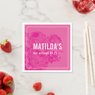BAT MITZVAH Modernes, elegantes, florierendes hübs Serviette