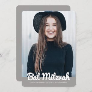 Bat Mitzvah Modernes Foto Einladung