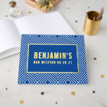 BAT MITZVAH Modernes geometrisches Muster royblau Gästebuch<br><div class="desc">von kat massage >>> https://linktr.ee/simplysweetpaperie <<<</div>