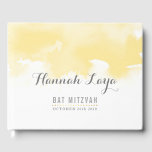 BAT MITZVAH Modernes, hübsch gelbes Aquarell Gästebuch<br><div class="desc">von kat massage >>> https://linktr.ee/simplysweetpaperie <<<</div>