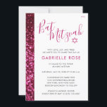 Bat Mitzvah Modernes Rosa Minimaler Glitzer Streif Einladung<br><div class="desc">Rosa und schwarz modernen funkelnd Glitzer elegant Bat Mitzvah Einladung für eine moderne und lustige rosa Thema Mitzvah Zeremonie und Mittag. Die Koordination von Einladungskarten und Dekorationen zur Vervollständigung Ihres eleganten und mädchenhaften Bat Mitzvah-Themas finden Sie im Designer-Shop Paper Grape Zazzle.</div>