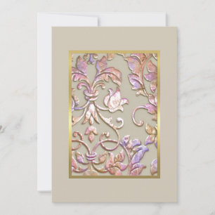 Bat Mitzvah Multi "Embossed" Damask Einladung