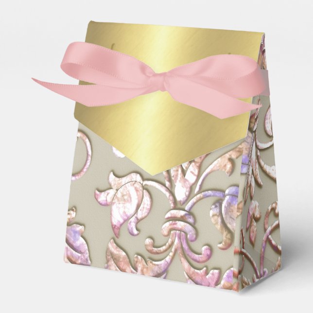 Bat Mitzvah Multi "Embossed Damask" Geschenkschachtel (Vorderseite)