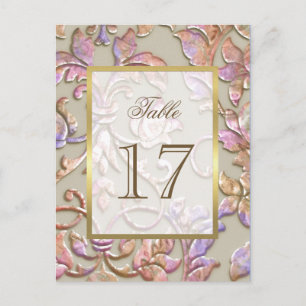 Bat Mitzvah Multi "Embossed Damask Tischnummer