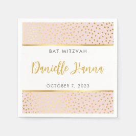 Bat Mitzvah niedliche schwarz rosa Goldpolka Punkt Serviette
