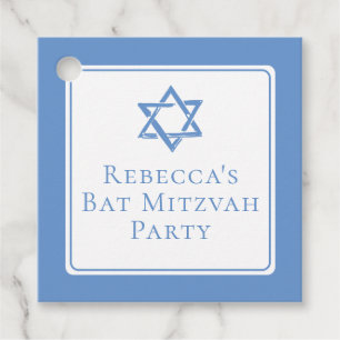 Bat Mitzvah Party Light Blue Star von David Geschenkanhänger