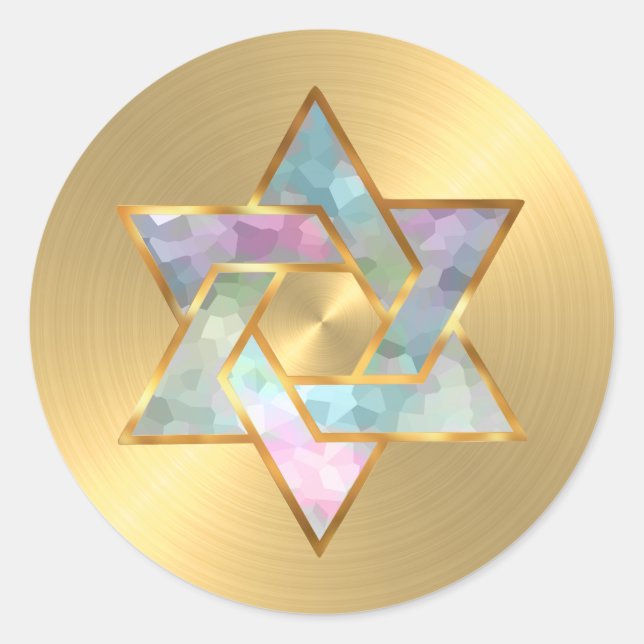 Bat Mitzvah Pastel Star von David Gold Runder Aufkleber (Vorderseite)