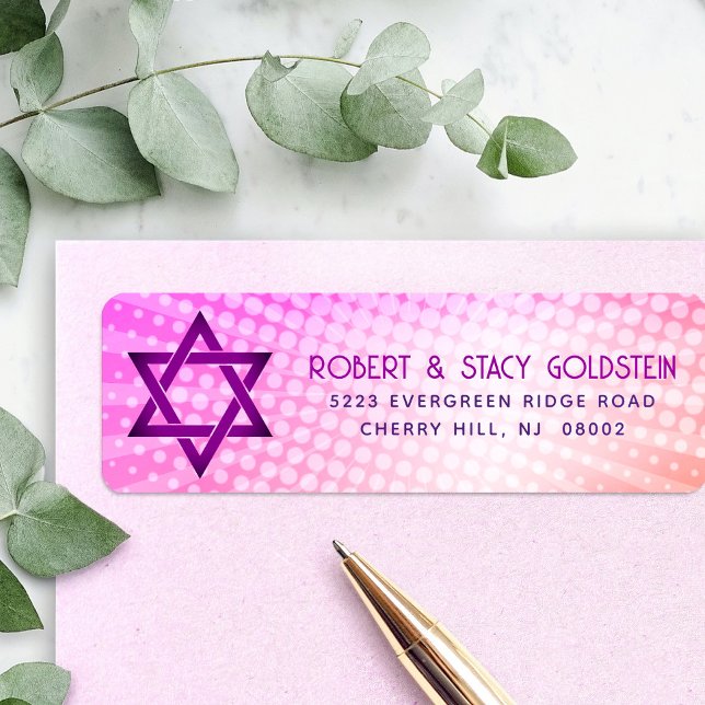 Bat Mitzvah Pink Orange Gradient Retro Spaß Adress (Von Creator hochgeladen)