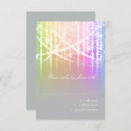 Bat Mitzvah Rainbow Funkelnd Lights RSVP Karte