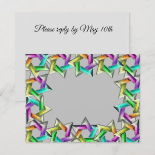 Bat Mitzvah Rainbow Star Jede UAWG RSVP Karte