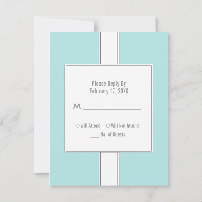 Bat Mitzvah Replik Cards {Light Aquamarin} RSVP Karte (Rückseite)
