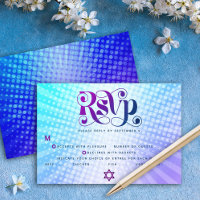 Bat Mitzvah Retro Boho Blau Lila Farbverlauf Entré