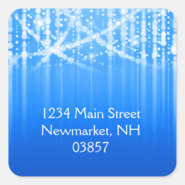 Bat Mitzvah Royal Blue Funkelnd Lights Quadratischer Aufkleber