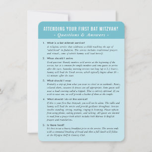 BAT MITZVAH Service Fragen und Antworten Einladung