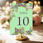 Bat Mitzvah Star der David-Tischnummer Einladung<br><div class="desc">Bar Mitzvah und Bat Mitzvah laden Sets von Umua entworfen ein. Gedruckt und ausgeliefert von Zazzle oder seinen Partnern.</div>