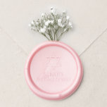 Bat Mitzvah Star Juwish Girl Simple Pink Wachssiegel Selbstklebend<br><div class="desc">Ein einfaches Cover Wachs Siegel für eine Fledermausmitzvah Einladung,  mit einem Stern von David über dem Namen. Die Standardfarbe ist pink,  der Standardname ist Sarah.</div>