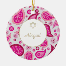 Bat MItzvah Star von David Foto Pink Muster Keramik Ornament