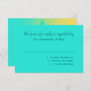 Bat Mitzvah Star von David Yellow Aqua RSVP Karte