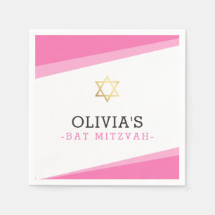 BAT MITZVAH Stern einfache, moderne Winkel fett ro Serviette