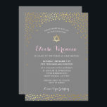 BAT MITZVAH stilvolle Mini-Konfetti-Spot Gold grau Einladung<br><div class="desc">von kat massard >>> kat@simplysweetPAPERIE.com << - - - - - - - - - - - - - - - - - - - - - - - - - - - - - - - - - - - - - - - - - - - - -...</div>