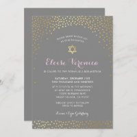 BAT MITZVAH stilvolle Mini-Konfetti-Spot Gold grau
