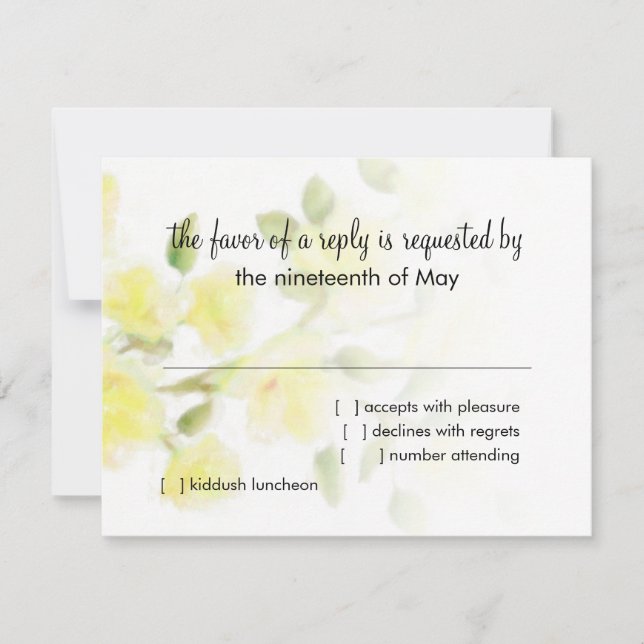 Bat Mitzvah Sweet Azaleas RSVP Karte (Vorderseite)