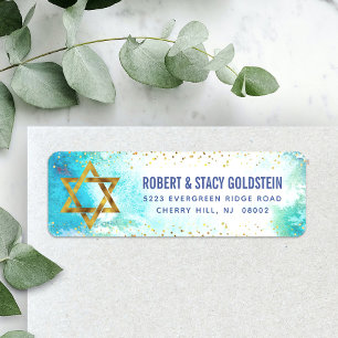Bat Mitzvah türkisfarbene Rücksendeadresse