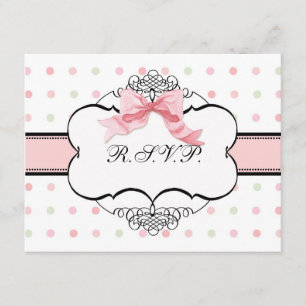 Bat Mitzvah UAWG Response - Französischer Bow Dot RSVP Karte