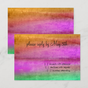 Bat Mitzvah Watercolor Streaks RSVP Karte