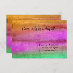 Bat Mitzvah Watercolor Streaks RSVP Karte