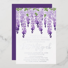Bat Mitzvah Watercolor Wisteria Corporate Logo Folieneinladung