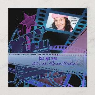 Bat Mitzwa Purpur Foto Hollywood Star Einladung