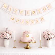 Bat Mitzwa Rosa Gold Mazel Tov 6 Buchstabe Mädchen