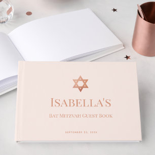 Bat Mitzwa Rosa Roségold Davidstern Jüdisch Gästebuch