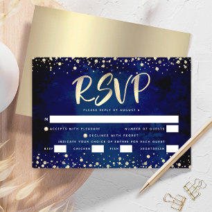 Bat Mizwa Marine Wasserfarbe Gold Schriftzug Entré RSVP Karte