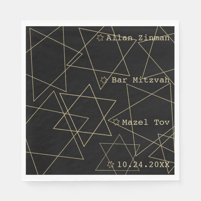 Bat oder Bar Mitzvah aus dieser Welt Stars Napkins Serviette (Vorderseite)