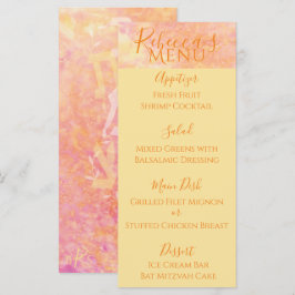 Bat oder Bar Mitzvah einfach subtile Speisekarte Menükarte