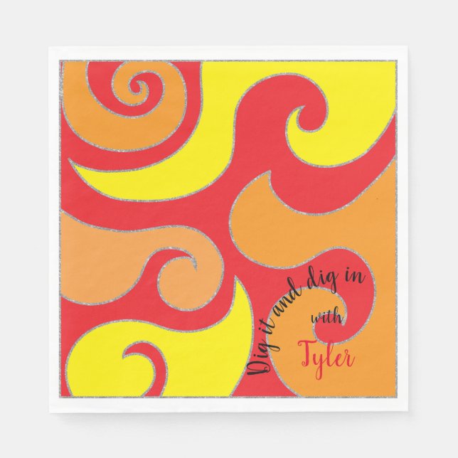 Bat oder Bar Mitzvah Napkin Swirbeln Serviette (Vorderseite)