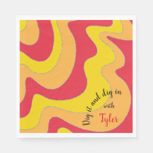 Bat oder Bar Mitzvah Napkin Waves Serviette