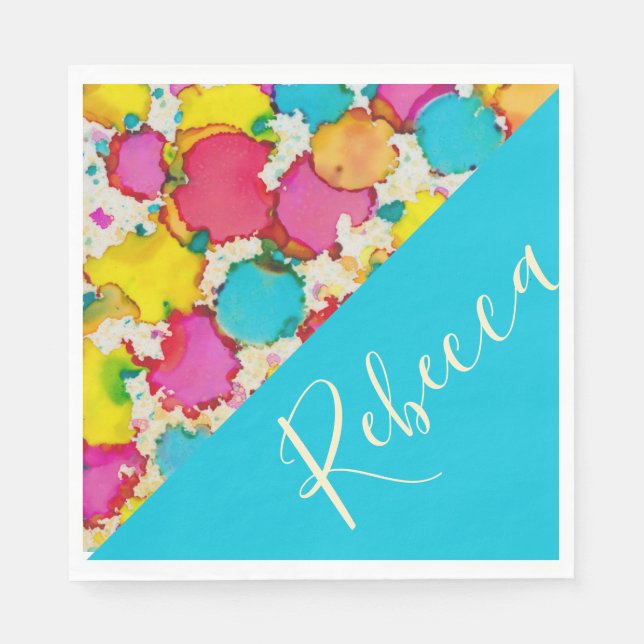 Bat oder Bar Mitzvah Napkins Confetti Serviette (Vorderseite)